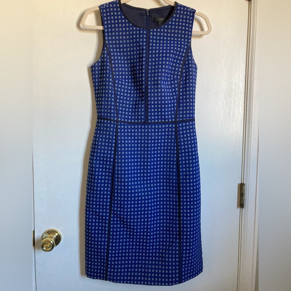 *J. Crew Foulard Print Geometric Medallion Paneled Sleeveless Sheath Dress #Gy